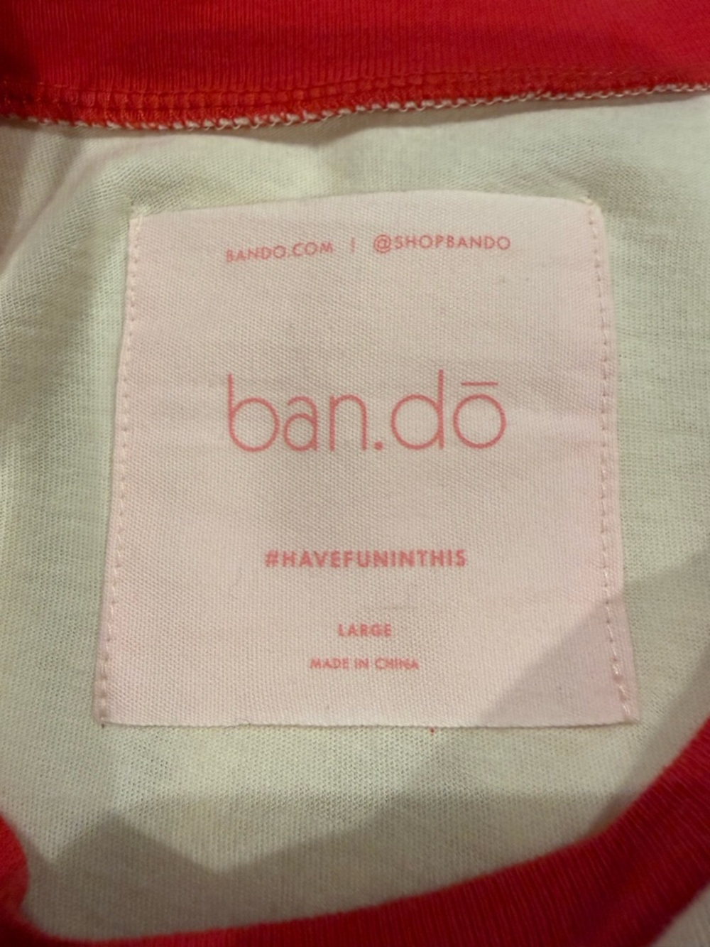 ban.do 'Paris Texas' Graphic Ringer Tee - Cream & Red - Picture 3 of 5